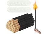 Jopassy Torce Da Giardino Alta Qualità Con Protezione Antigoccia Tempo Di Combustione Torce Di Cera Torce Di Alta Qualità Con Protezione Antigoccia - Lunga Durata 45Min 42Cm 10X