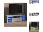 Mobile Tv Vidaxl Con Illuminazione Led Grigio Cemento 140X36,5X40 Cm - Mobili Tv