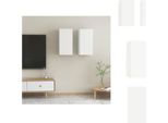 Vidaxl Mobili Tv 2 Pz. Bianco 30,5X30X60 Cm Materiale A Base Di Legno - Mobili Tv