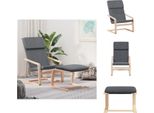 Vidaxl Poltrona Relax Con Sgabello In Tessuto Grigio Scuro - Poltrona