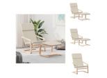 Vidaxl Poltrona Relax Con Sgabello In Tessuto Crema - Poltrona