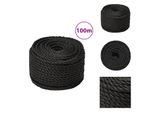 Vidaxl Corda Da Lavoro Nera 20 Mm 100 M In Polipropilene - Corde