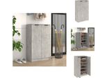 Vidaxl Scarpiera Grigio Cemento 59X35X100 Cm In Legno - Portascarpe E Armadietti