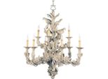 Casa Padrino Lampadario Barocco Con Colombe Decorative Grigio Antico Ø 87 X H. 107 Cm - Magnifico Lampadario Da Salotto In Stile Barocco - Nobile E Magnifico - Qualità - Italy