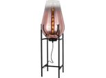 Casa Padrino Lampada Da Terra Rame / Nero 30 X 30 X H. 97 Cm - Lampada Da Terra In Metallo Con Paralume In Vetro - Lampade Da Terra - Luci - Interni