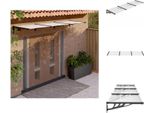 Vidaxl Tettoia Per Porta Nera E Trasparente 297,5X90 Cm In Policarbonato - Tende Da Sole