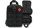 Kit Di Pronto Soccorso Tattico Militare Molle, Nylon Impermeabile, 21X15X10 Cm, Nero