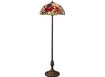 Casa Padrino Lampada Da Terra Tiffany Multicolore/Marrone Ø 50 X H. 170 Cm - Lampada Da Terra Tiffany - Lampade Tiffany - Lampade Da Terra Per Il Soggiorno - Lampade Da Terra Per L'ufficio