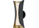 Casa Padrino Applique A Led Nero / Oro / Bianco 12,7 X 13,97 X H. 34,29 Cm - Applique Per Soggiorno - Applique Per Hotel - Applique Per Ristorante - Illuminazione - Interni