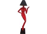 Casa Padrino Lampada Da Terra Lady Rosso / Nero H. 187 Cm - Lampada Da Terra Di Design Con Paralume - Lampade Da Terra - Luci - Interni
