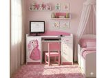 Happy Babies Scrivania Per Bambini 125X89X60 Piccola Scrivania Da Lavoro Ufficio Bianco Rosa Scrivania Per Computer Con Vassoio Per Tastiera Mobili Per Bambini Con Cassetti Modello Per Bambini