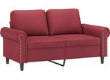 Vidaxl Divano A 2 Posti Rosso Vino 120 Cm In Pelle Finta