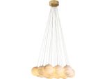 Casa Padrino Lampadario In Alabastro/Ottone Antico Ø 75 X H. 170 Cm - Lampadario Da Salotto Con Paralumi In Alabastro - Qualità