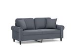 Divano A 2 Posti Con Cuscini Decorativi In Velluto Grigio Scuro 140 Cm