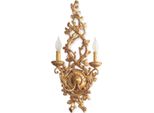 Casa Padrino Lampada Da Parete Barocca In Oro Antico 29 X 16 X H. 64 Cm - Splendida Lampada Da Parete In Stile Barocco - Luci Barocche - Qualità Lussuosa - Italy