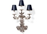 Casa Padrino Lampada Da Parete Barocca Argento Antico / Bianco / Nero 13 X 16 X H. 56 Cm - Splendida Lampada Da Parete In Stile Barocco - Luci Barocche - Qualità Lussuosa - Italy