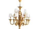 Casa Padrino Lampadario Barocco Oro Antico/Bianco Ø 86 X H. 82 Cm - Magnifico Lampadario Da Salotto In Stile Barocco - Nobile E Magnifico - Qualità - Italy