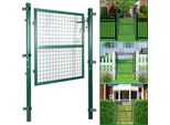 Izrielar Cancello Da Giardino 100X100 Cm Porta Da Giardino In Acciaio Zincato Con Serratura, Cancello Da Cortile Recinzione Incl. Serratura Porta, Cancello, Cancello Da Recinzione, Porta Da Recinzione, Porta Da Giardino, Recinzione Da Giardino - Verde
