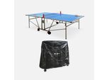 Tavolo Da Ping Pong Per Esterni 274Cm Con 2 Racchette E 3 Palline + Copertura In Pvc, Blu