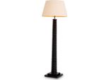 Casa Padrino Lampada Da Terra Nero / Crema Ø 55 X H. 160 Cm - Lampada Da Terra In Legno Massiccio Con Paralume Rotondo - Lampade Da Terra - Luci - Interni