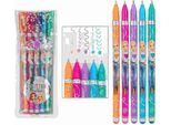 Depesche 12743 Topmodel - Set Di Penne Gel Glitterate In Astuccio Trasparente Con Chiusura A Pressione, 5 Penne In Colori Glitterati Per Scrivere E Decorare
