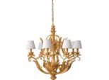 Casa Padrino Lampadario Barocco Oro Antico/Bianco Ø 80 X H. 89,5 Cm - Magnifico Lampadario Da Salotto In Stile Barocco - Nobile E Magnifico - Qualità - Italy