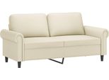 Vidaxl Divano A 2 Posti Crema 140 Cm In Pelle Finta