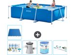Piscina Intex Con Struttura Rettangolare - 300 X 200 X 75 Cm - Blu - Pacchetto Manutenzione Incluso - Pompa Filtro Per Piscina - Filtro - Aspirapolvere - Pavimento In Piastrelle