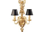 Casa Padrino Lampada Da Parete Barocca Oro/Nero 35 X 18 X H. 62 Cm - Splendida Lampada Da Parete In Stile Barocco - Luci Barocche - Qualità Lussuosa - Italy