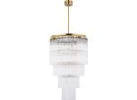 Casa Padrino Lampadario Per Hotel In Ottone Patinato Ø 45 X H. 95 Cm