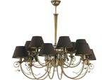 Casa Padrino Lampadario In Cristallo Barocco Ottone Con Patina / Marrone Scuro Ø 90 Cm