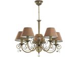 Casa Padrino Lampadario In Cristallo Barocco Ottone Con Patina / Marrone Ø 66 Cm