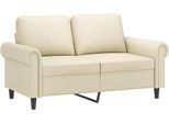 Vidaxl Divano A 2 Posti Crema 120 Cm In Pelle Finta
