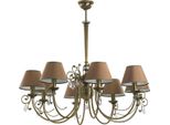 Casa Padrino Lampadario In Cristallo Barocco Ottone Con Patina / Marrone Ø 90 Cm