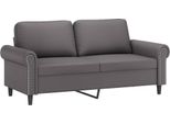 Vidaxl Divano 2 Posti Grigio 140 Cm In Pelle Finta