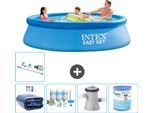 Piscina Gonfiabile Rotonda Intex Easy Set - 305 X 76 Cm - Blu - Include Tenda Da Sole - Pacchetto Manutenzione - Pompa Filtro Per Piscina - Filtro - Aspirapolvere