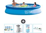 Piscina Gonfiabile Rotonda Intex Easy-Set - 366 X 76 Cm - Blu - Pacchetto Di Manutenzione Incluso - Pompa Filtro Per Piscina - Filtro - Hoover