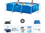 Piscina Intex Con Struttura Rettangolare - 300 X 200 X 75 Cm - Blu - Include Tenda Da Sole - Pacchetto Manutenzione - Pompa Filtro Per Piscina - Filtro - Aspiratore - Tappeto Solare