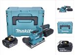 Makita Dbo 382 T1J Levigatrice Orbitale A Batteria 18 V 93 X 185 Mm Brushless + 1X Batteria Ricaricabile 5,0 Ah + Makpac - Senza Caricabatterie