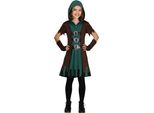 Arciere Avventura Figura Costume Con Cappuccio Cintura Capo Per Medievale Carnevale Festival Carnevale Eroe Amico Lottatore Fiaba Regina Robin, Dimensioni: 128/134 Colore: Verde