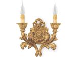 Casa Padrino Lampada Da Parete Barocca In Oro Antico 31 X 14 X H. 30 Cm - Splendida Lampada Da Parete In Stile Barocco - Luci Barocche - Qualità Lussuosa - Italy