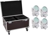 Eurolite Set 4X Led TMH-X4 Moving-Head Wash Zoom Ws + Custodia Con Ruote (20000954)