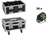 Eurolite Set 16X Led Silent Par 6 Qcl Floor Sw + Custodia (20001002)