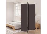 Vidaxl Paravento 3 Pezzi Marrone 150X220 Cm Tessuto - Divisorio Per Ambienti - Parete Divisoria