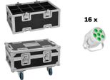 Eurolite Set 16X Led Silent Par 6 Qcl Floor + Custodia (20001003)
