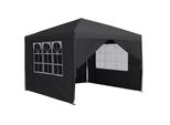 Sessamen-Lp Gazebo 3X3M Pieghevole - Gazebo Impermeabile Pieghevole Per Feste In Giardino Con 4 Pannelli Laterali, Protezione Uv, Antracite