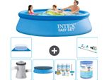 Piscina Gonfiabile Rotonda Easy Set Di Intex - 305 X 76 Cm - Blu - Inclusa Copertura Della Pompa - Pacchetto Di Manutenzione - Filtro - Telo Di Fondo - Aspirapolvere