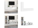 Vidaxl Set Di Mobili Tv 4 Pezzi In Legno Bianco - Set Di Mobili Tv - Mobile Tv - Mobile Tv - Porta Tv