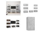 Vidaxl Mobili Tv 7 Pz. Grigio Cemento 30,5X30X60 Cm Materiale A Base Di Legno - Mobile Tv - Mobile Tv - Mobile Tv Sospeso - Mobile Tv Sospeso