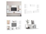 Vidaxl Set Di 7 Pezzi Per Mobile Tv In Legno Bianco - Mobile Tv - Mobile Tv - Mobile Hifi - Mobile Hifi